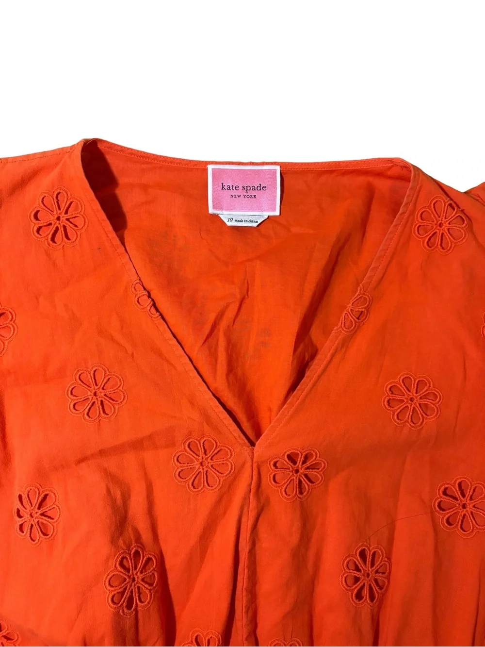 Kate Spade Clover Eyelet Summer Wedding Resortwear Vacation Cottagecore Dress